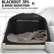 Bed Tent Bed Canopy Breathable 100% for Adult and Kids Light Reduction Sleeping Dream Tents Indoor Portable Big Space with String Light 3 Doors Twin Full Queen Size