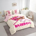 thumbnail image 3 of Feelyou Kawaii Pink Helmet Twin Bedding Sets 7pcs, Splash Baseball Bedding Comforter Set, 3 of 8