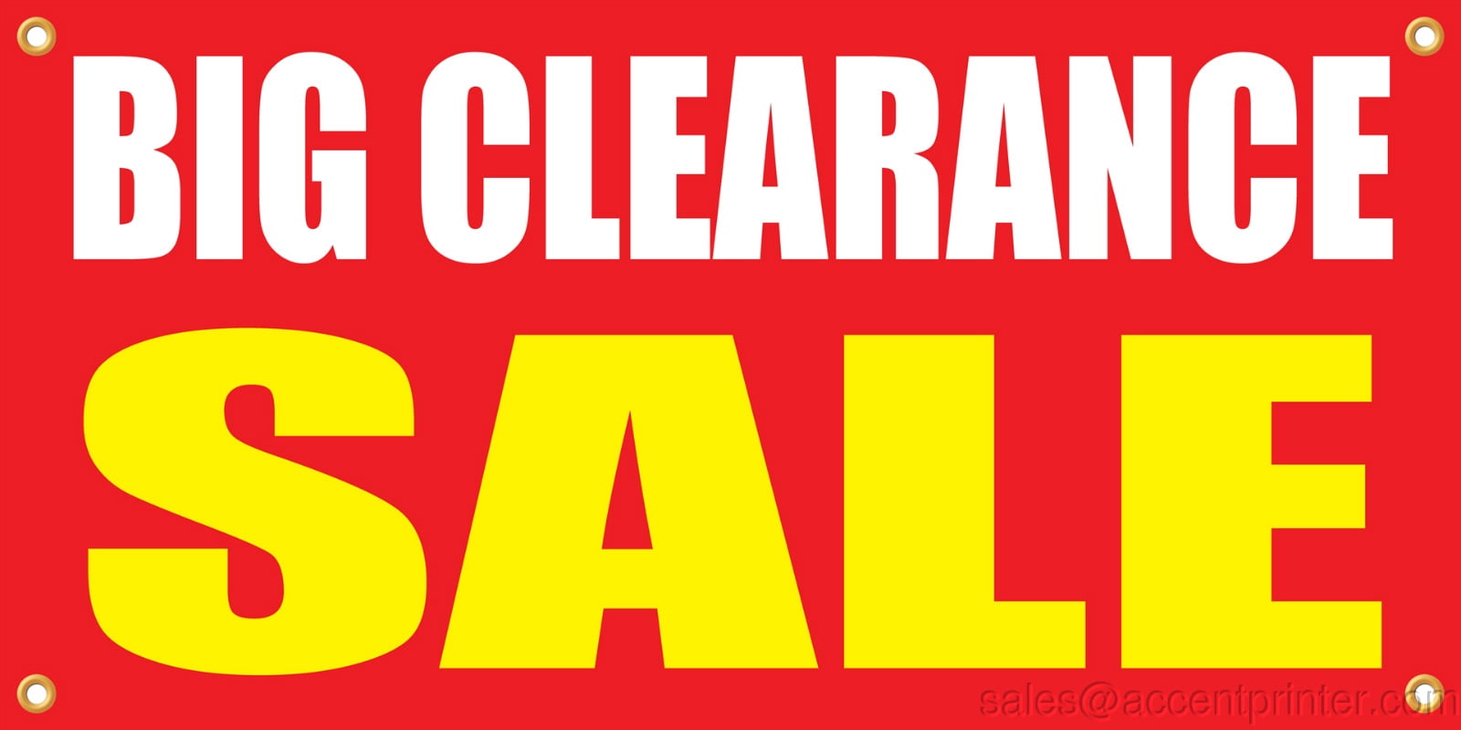 Big Clearance Sale Vinyl Display Banner with Grommets, 2&#39;hx4&#39;w, Full Color - 0 ...