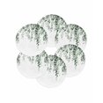 thumbnail image 7 of 15 Inch Round Placemats Set of 6, Green Eucalyptus Non Slip Heat Insulation PP Table Mats, Weeping Botanical Leaf Watercolor Washable Place Mats for Kitchen Dining Party Table Decor, 7 of 7
