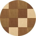 thumbnail image 1 of Ahgly Company Indoor Round Patterned Saddle Brown Area Rugs, 3' Round, 1 of 6