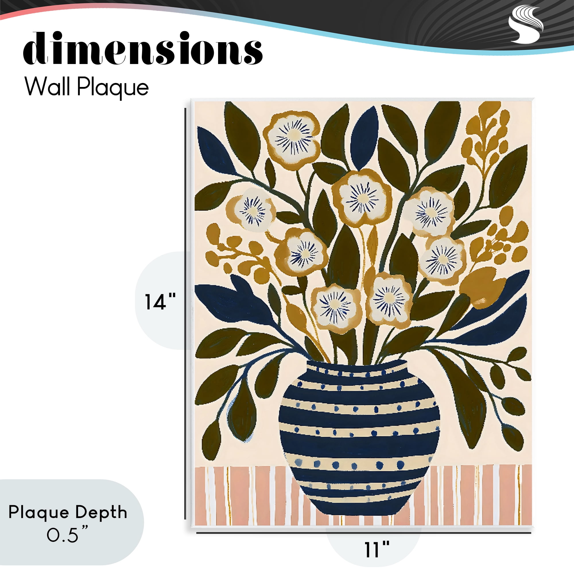 Stupell Industries Wild Bloom Boho Arrangement Wall Plaque Art, design by Creative Studio