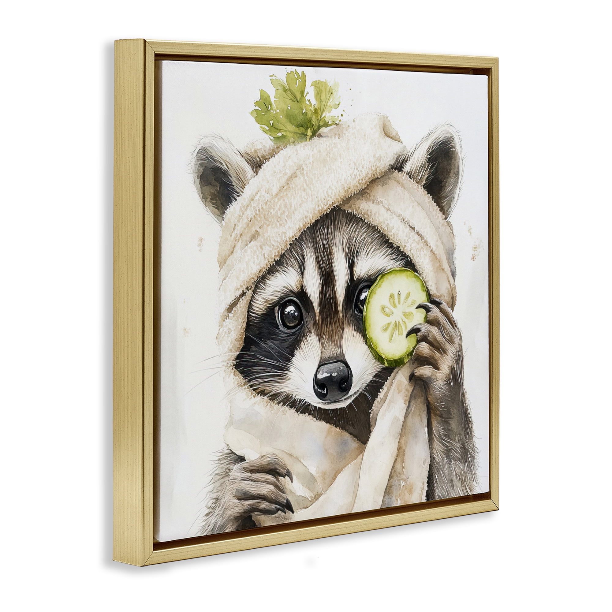 Stupell Industries Time To Depuff Self Care Gold Framed Floater Canvas Wall Art, design by Tina LeCour