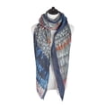 thumbnail image 3 of Elegant Multi Color Feather Print Frayed Edge Fashion Scarf Shawl Wrap, 3 of 5