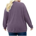 thumbnail image 6 of Plus Size Sweatshirts for Womens Oversized Corduroy Pullover Tops Fall Casual Crewneck Sweatshirt Solid Color Loose Long Sleeve Shirts Fashion Outfits with Pocket, 6 of 6