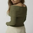 thumbnail image 4 of Stylish Women‘s Off Shoulder Tops in Slim Fit and Long Sleeve Ribbed Design, 4 of 6