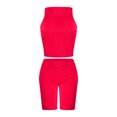thumbnail image 4 of Simua Ribbed Two Piece Outfit Set for Women Solid Color Yoga Workout Tank Tops and Shorts Clothing, 4 of 5