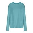 thumbnail image 3 of ZyeKqe Tunic or Tops to Wear with Leggings Crewneck Long Sleeve Shirts Blouse Solid Color T Shirts Tees with Pockets, 3 of 6