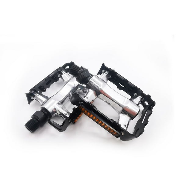 UPANBIKE Bike Pedals Universal Plastic Road Bike Pedals 9/16 Inch Mountain Bike Pedals Flat Platform with Reflector for Road Bike MTB
