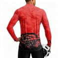thumbnail image 2 of Dragon Print Quarter Zip Pullover for Men, Long Sleeve Athletic Jersey with Breathable Quick Dry Fabric - Slim Fit Cool Motorcycle Cycling Workout Tops Red M, 2 of 6