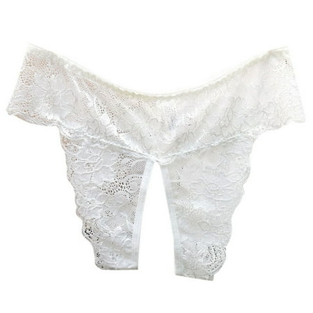 Womens Crotchless Panties White Thongs Women s Sexy Lingerie & Underwear Sheer Panties for Women Funny Thongs XXXL