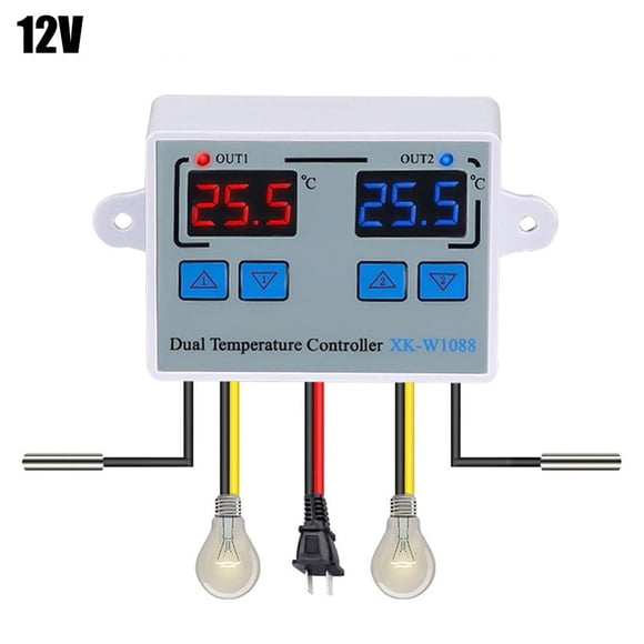 HLONK XK-W1088 Dual Digital Thermostat Temperature Controller Two Relay Output(Programmable Thermostats)