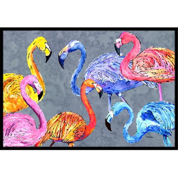 Carolines Treasures  Flamingo Six Senses Indoor Or Outdoor Doormat - 18 x 27 in.