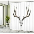 thumbnail image 4 of Ambesonne Antlers Shower Curtain, Deer Skull Skeleton, 69"Wx75"L, Warm Taupe Pale Grey, 4 of 4