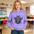 thumbnail image 6 of Fiaer Kids Highland Cow Hoodie Cowboys Shirt Funny Graphic Sweatshirt Cute Tops,Size 2-14 Years Purple 120, 6 of 8