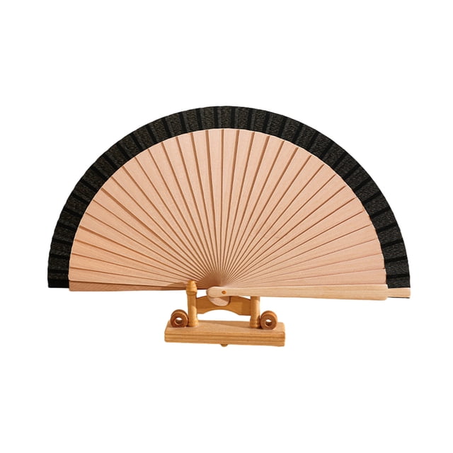 Abanico plegable de madera con dobladillo de color, abanico de mano para pintar tú mismo, abanico decorativo vintage, accesorios para espectáculos de danza y fiestas.