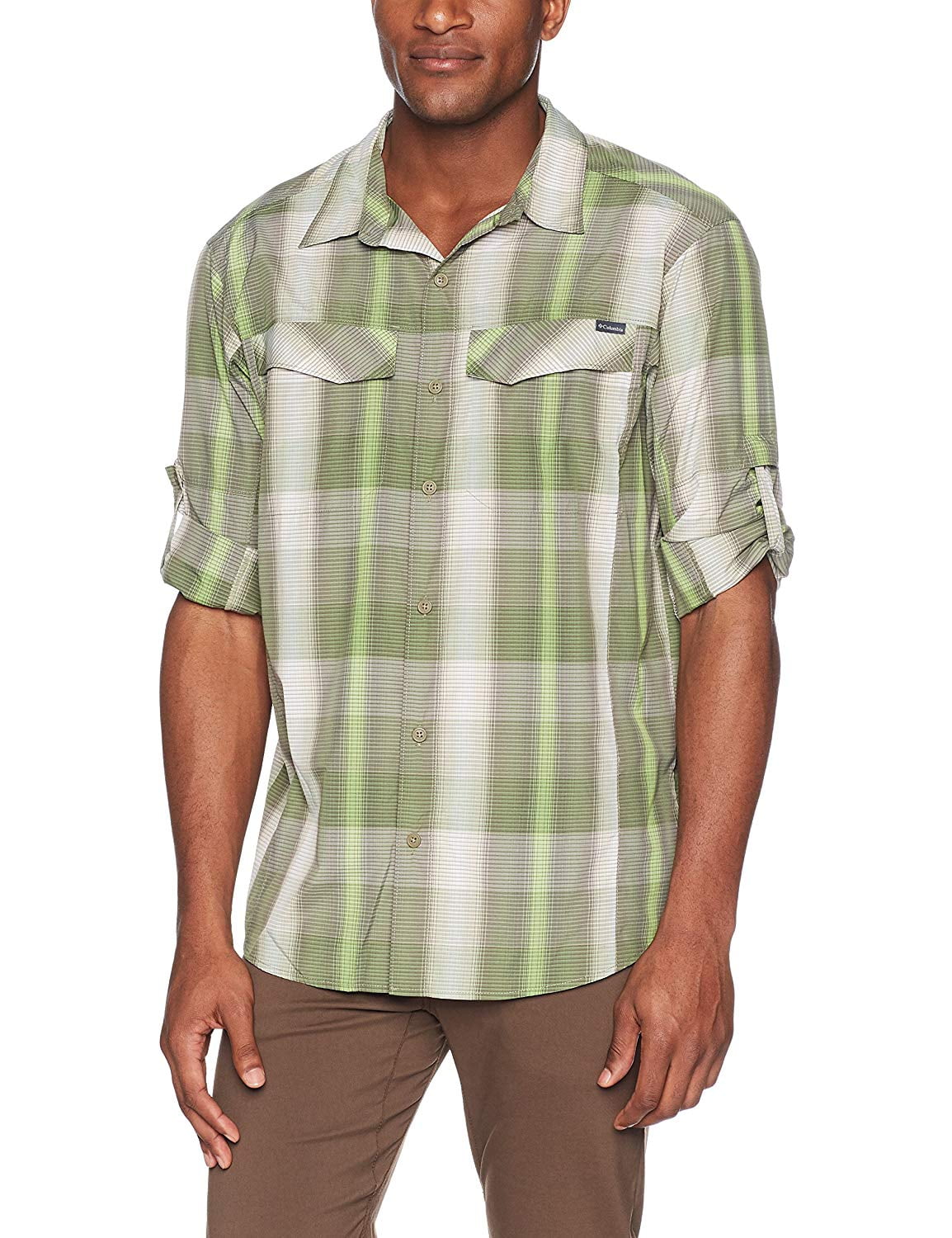columbia men's silver ridge plaid long sleeve shirt