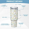 thumbnail image 5 of Uemuo Floral Print 40oz Ice Bully With Handle And Straw Stainless Steel Vacuum Insulated Cup And 2 In 1 Straw Lid Insulated Travel Tumbler, 5 of 8