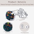thumbnail image 6 of Titanium Stud Earrings for Women Men | Hypoallergenic, Implant Grade Surgical Steel | Black Opal Earring  Studs for Sensitive Ears, 6 of 6