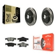 thumbnail image 1 of Transit Auto Rear Coated Drilled Slotted Disc Brake Rotors and Semi-Metallic Pads Kit for Car Jeep Grand Cherokee Dodge Durango WK KDS-100430, 1 of 11
