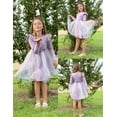 thumbnail image 6 of Oudiya Toddler Tutu Dresses Girls Long Sleeve Ruffle Fall Winter Holiday Star Sequin Tulle Dress 2-6Y, 6 of 7