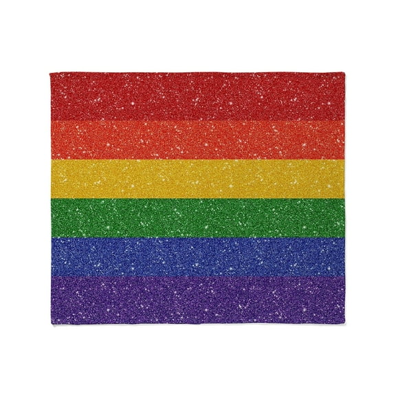 CafePress - Glitter Rainbow Pride Flag Throw Blanket - Soft Fleece Throw Blanket, 50"x60" for All Ages
