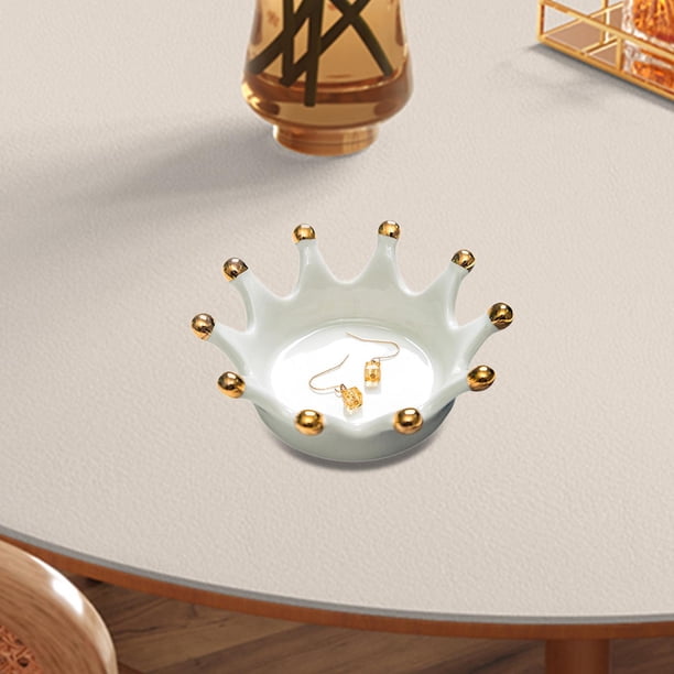 Soporte para anillos de joyería, soporte para pendientes, pulseras, organizador multifunción para decoración del hogar, plato de cerámica con forma de