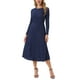 thumbnail image 1 of INSPIRAR CHIC Vestidos de Otoño para Mujeres de Manga Larga Cuello Redondo Tejido A-Line Vestido Midi Casual XL Azul Oscuro, 1 of 6