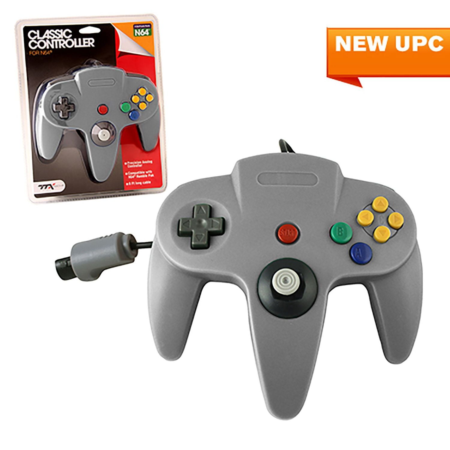 Nintendo 64 - Wired Classic Controller, Yellow - Walmart.com