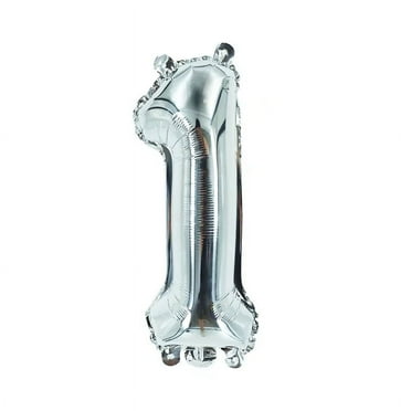 Number One Balloon Silver Number 1 Balloon 32" Foil Mylar Silver Number Balloon