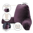thumbnail image 3 of Nestl Reading Pillow, Extra Large Comfortable Bed Rest Pillow with Arms - Premium Shredded Memory Foam TV Pillow, Detachable Neck Roll & Lumbar Support Pillow - Purple Eggplant, 3 of 8