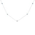 thumbnail image 1 of Sterling Silver 1/2ct TDW Treated Blue Diamond Station Necklace (I2-I3), 1 of 5