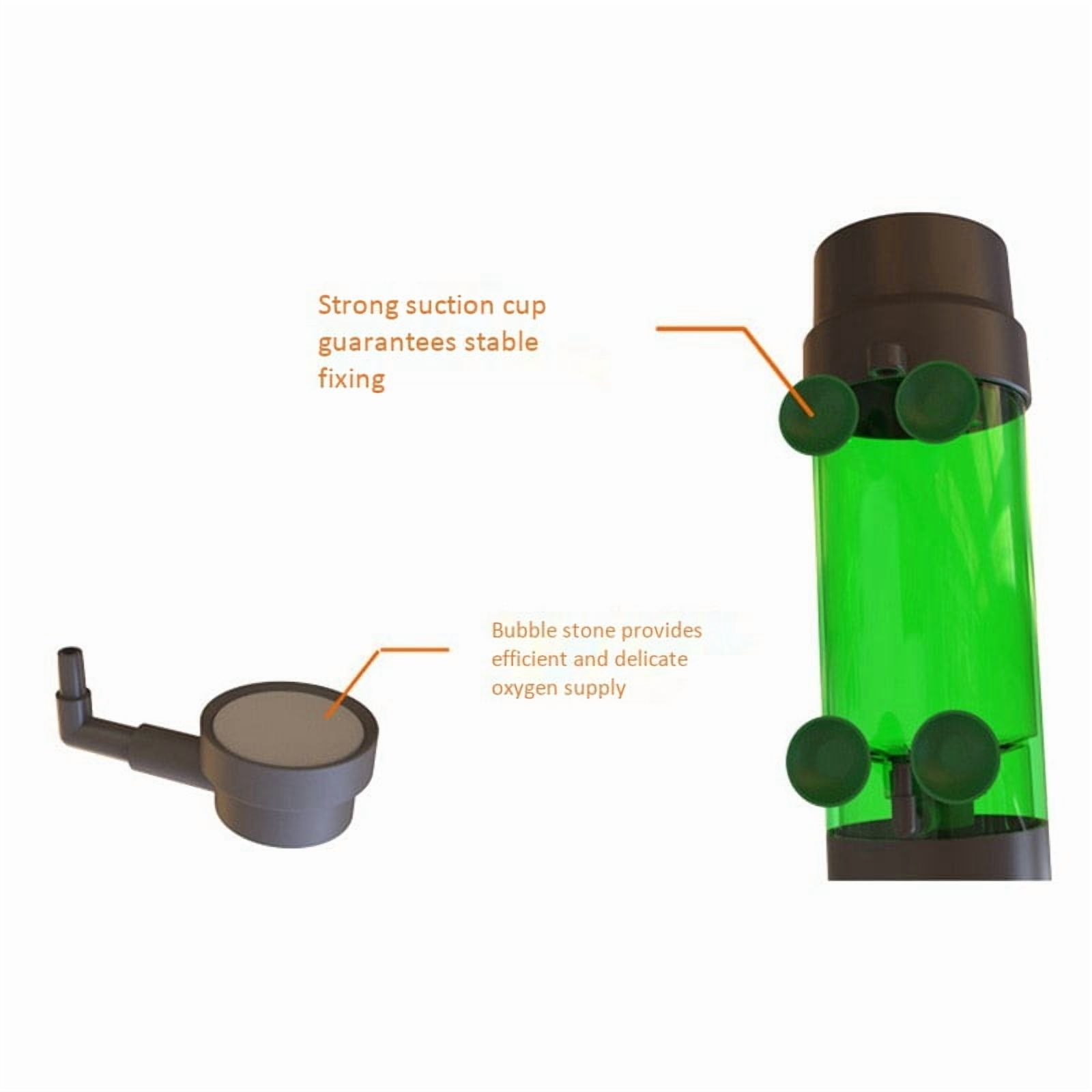 5X Aquarium Fish Tank Fluidized Moving Bed Filter Bubble Bio Media Filter with Air Stone and Sponge Filter LH-300