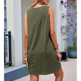 thumbnail image 5 of Summer Dress for Women Sleeveless Tank Dress with Pockets Casual Short A Line Dress Crewneck Sundress Green S, 5 of 7
