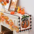 thumbnail image 4 of YIBAGA Fall Table Runner, Pumpkin Bow Buffalo Plaid Dining Decoration, 13x72 inch, Polyester, 4 of 8