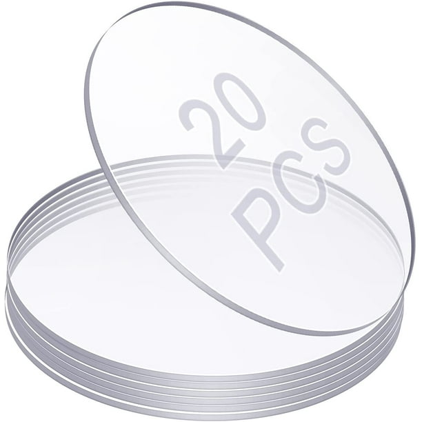20 Pièces Disque Acrylique Rond, Feuille Acrylique Transparente