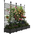 thumbnail image 1 of Garvee jardinera alta con enrejado, macetero vertical para plantas trepadoras, ideal como pantalla de privacidad en patio, balcón o jardín, 1 of 7