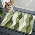 thumbnail image 3 of 2x3 Ft Entryway Area Rug, Sage Green Stripes Kitchen Rug Runner Washable Floor Mat, Retro Farmhouse Abstract Ripple Non Slip Indoor Door Mat Throw Carpet for Bathroom Living Room Bedroom, 3 of 8
