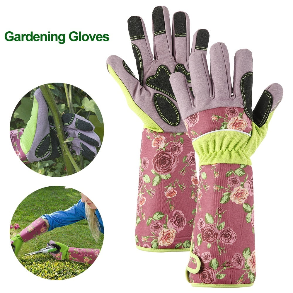 Gardening Gloves with Long Sleeve Thorn Proof Ladies Garden Protective Glove 