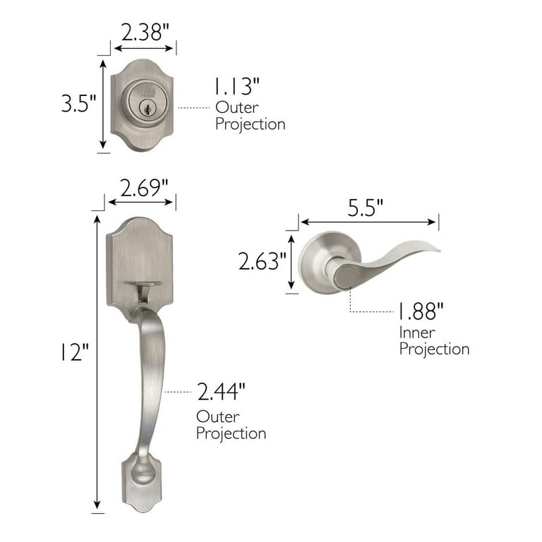 Design House Sussex Satin Nickel Door Door Handleset with Springdale Lever Interior and Single Cylinder Deadbolt Design House Sussex Satin Nickel Door Door Handleset with Springdale Lever Interior and Single Cylinder Deadbolt