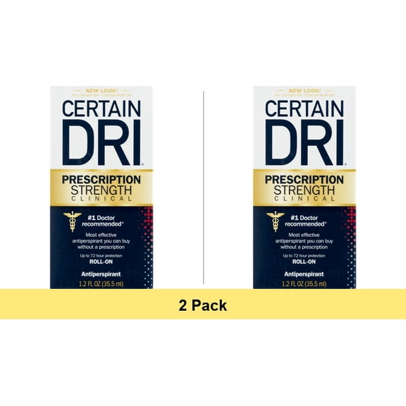 Certain Dri Prescription Strength Clinical Antiperspirant Roll-On, 1.2 fl oz - 2 Pack
