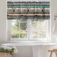 thumbnail image 4 of Farmhouse Valances for Windows Barn Cow Pig Chicken Brown Teal Ombre Wood Grain Valance Curtains Rod Pocket Bathroom Small Window Treatments for Kitchen Living Room Bedroom, 54"x18", 4 of 7