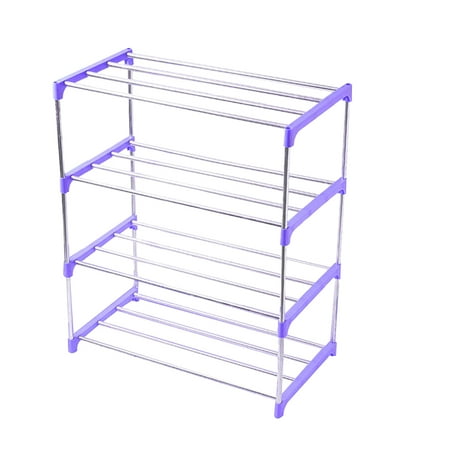 

Stainless Steel Multi-function Storage Rack Household 4 Tiers Shoes Shelf Slippers High Heels Holder Organizer (Random Color)