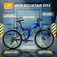 thumbnail image 5 of 20 Inch Mountain Bike for Boys, Wanan Full Suspension Mens MTB Bicycle with Dual Disc Brake, 7-Speed High-Carbon Steel Frame, 5 of 8
