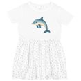 thumbnail image 3 of Inktastic Cute Blue Dolphin Girls Toddler Dress, 3 of 5