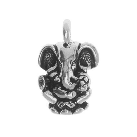 - TierraCast Pewter Charm, Ganesh Elephant 18mm, 1 Piece, Antiqued Silver Plated