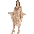 thumbnail image 3 of Moomaya Printed Tunic Kaftan Dress For Women Kimono Sleeves Loungewear Coverup Caftan Dress, 3 of 7