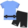 thumbnail image 3 of WOYY Big Boys Pajamas Funny Print Short Sleeve T-Shirt and Shorts Sleepwear Homewear, 3 of 3