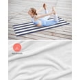 thumbnail image 4 of Blue Stripes Yoga Towel for Hot Yoga Non Slip, Simple Blue White Texture Yoga Mat Towel Absorbent Yoga Sweat Towels Microfiber Hot Yoga Blanket for Bikram Pilates 26"x74", 4 of 7