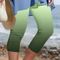 thumbnail image 3 of Workout Capris for Women Plus Size New Women Sports Yoga Capris Solid Color Comfortable Casual Beach Pants Yoga Cropped Trousers Green L, 3 of 5